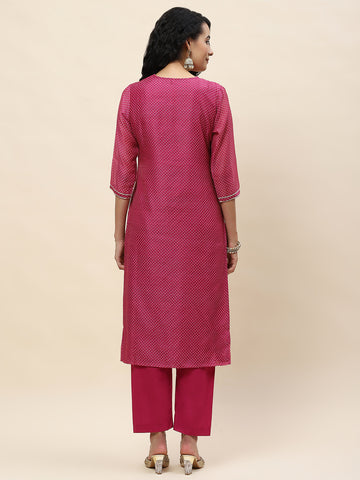 Gota Work Chanderi Kurta With Pants