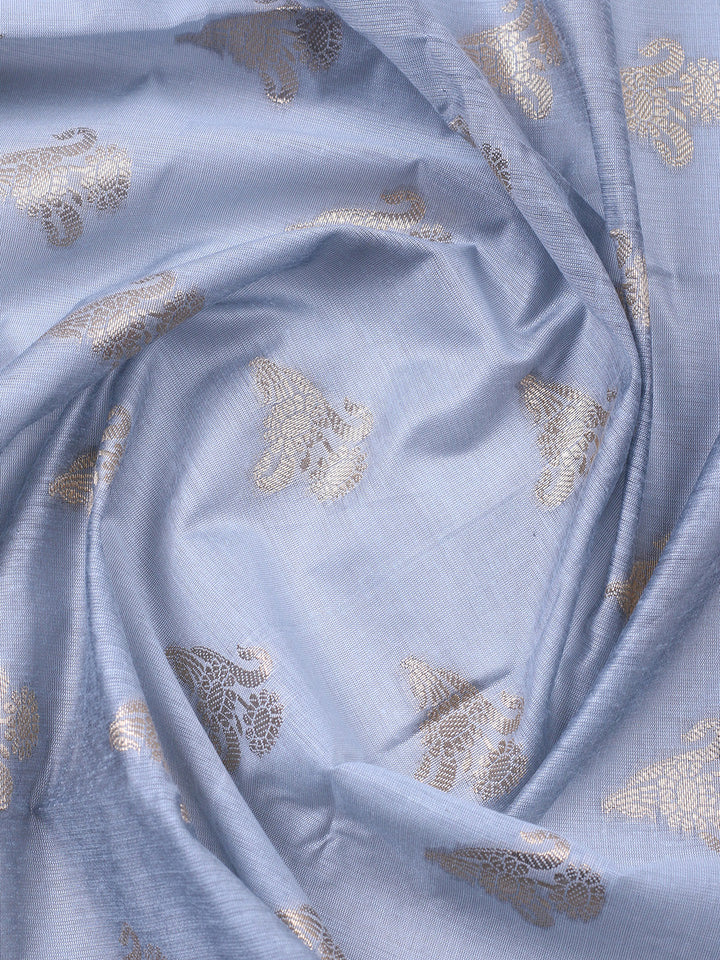 Woven Design Chanderi Unstitched Suit With Pant &amp; Dupatta