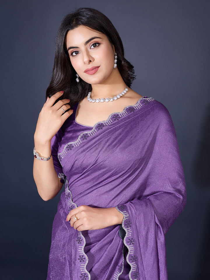 Embroidered Chiffon Saree