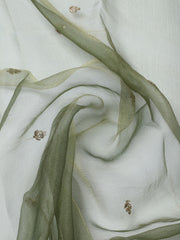 Embroidered Tissue Unstitched Suit With Pant & Dupatta