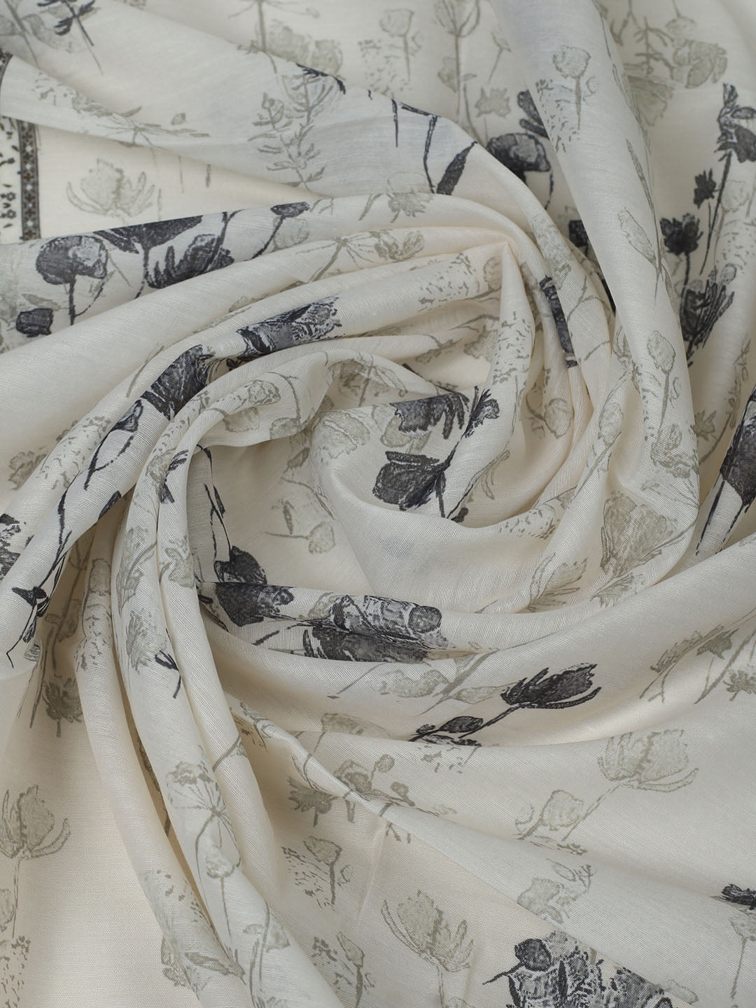 Embroidered Muslin Unstitched Suit With Pant &amp; Dupatta