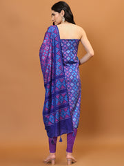 Patola Print Cotton Unstitched Suit Piece With Dupatta