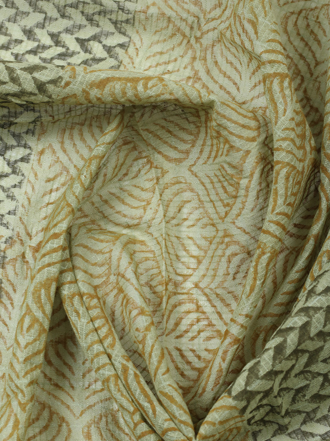 Printed Cotton Blend Unstitched Suit With Pant &amp; Dupatta