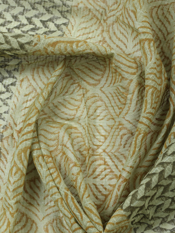 Printed Cotton Blend Unstitched Suit With Pant &amp; Dupatta