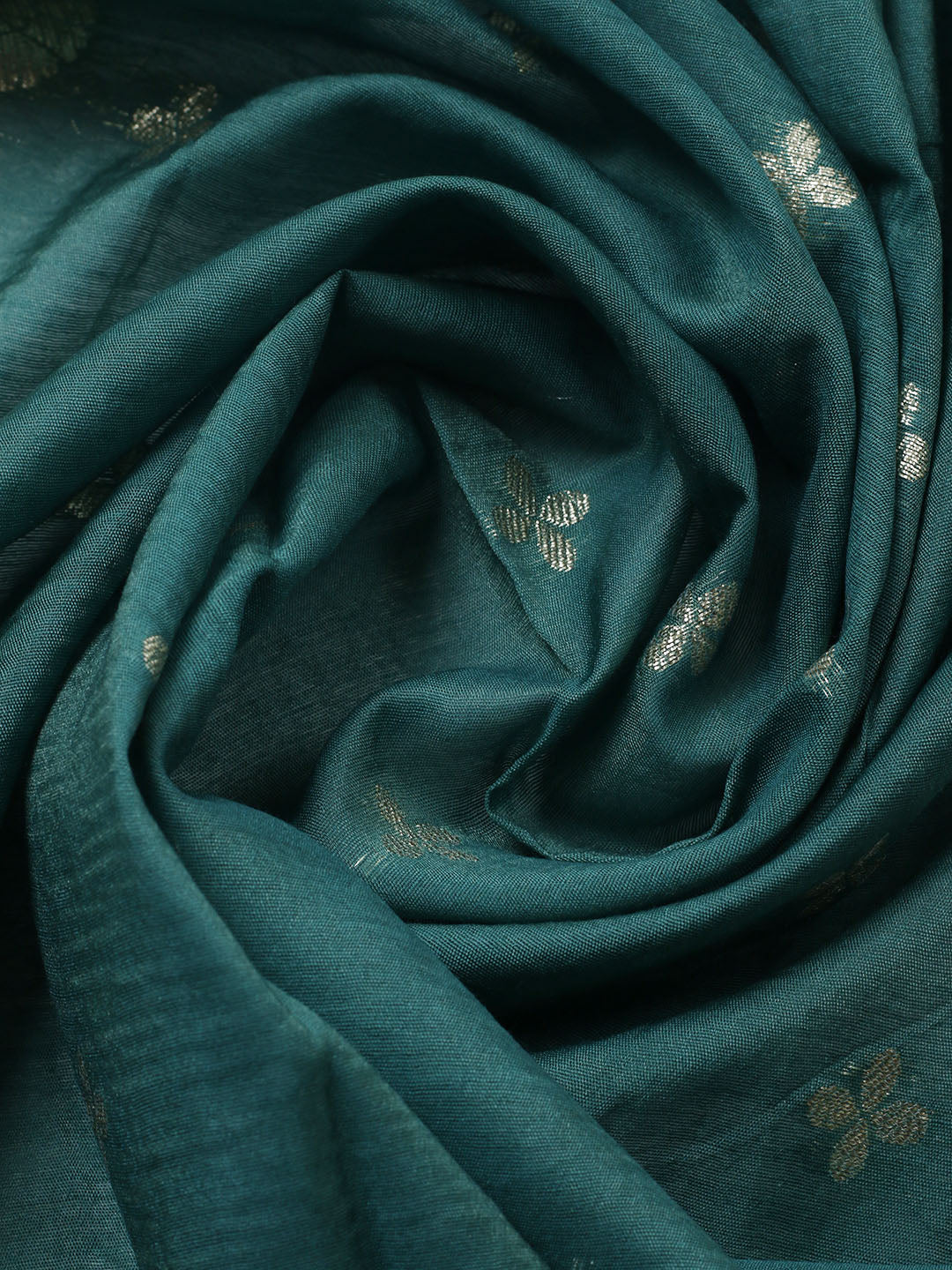 Embroidered Chanderi Unstitched Suit With Pant &amp; Dupatta
