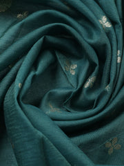 Embroidered Chanderi Unstitched Suit With Pant & Dupatta