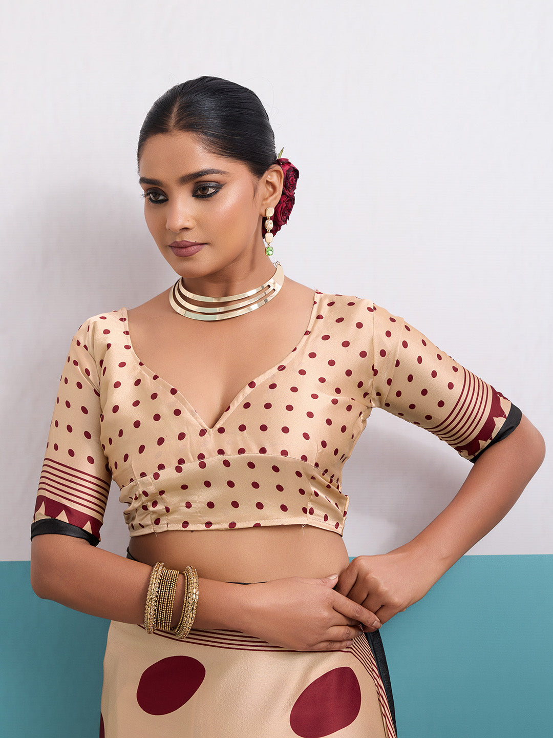 Printed Satin Saree