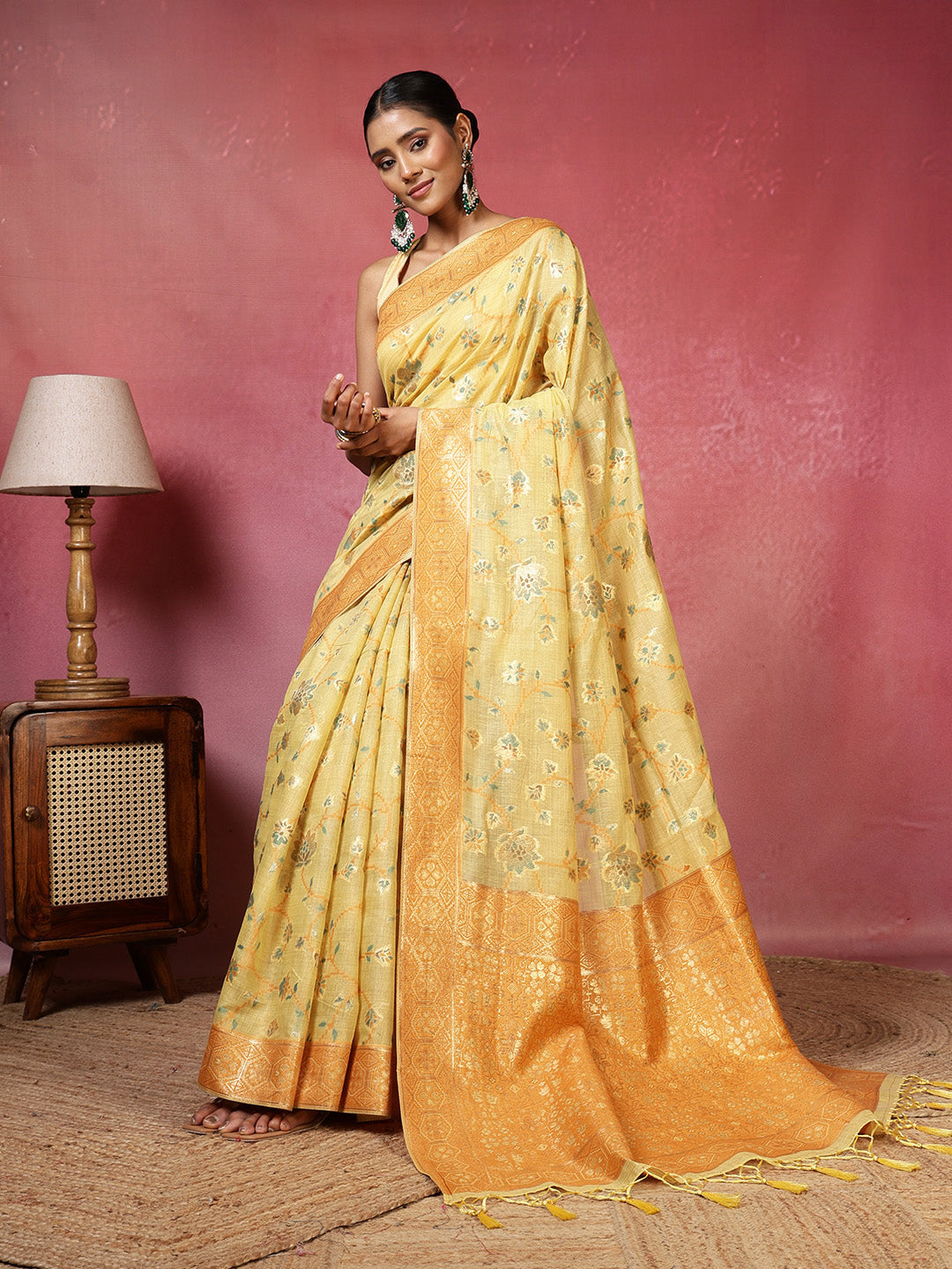 Zari Jaal Art Silk Woven Saree