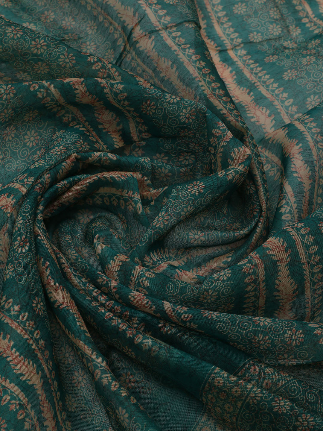Printed Chanderi Unstitched Suit With Dupatta