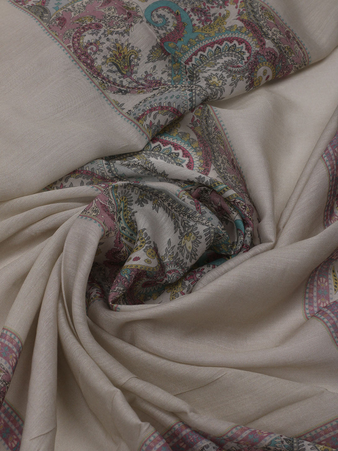 Printed Cotton Blend Unstitched Suit With Dupatta
