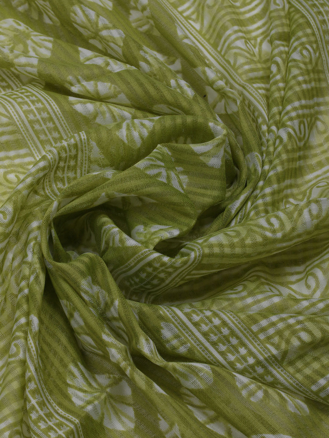 Printed Cotton Blend Unstitched Suit With Dupatta