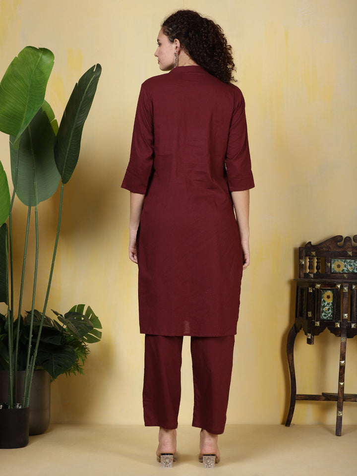 Printed Cotton Blend Kurta With Pants