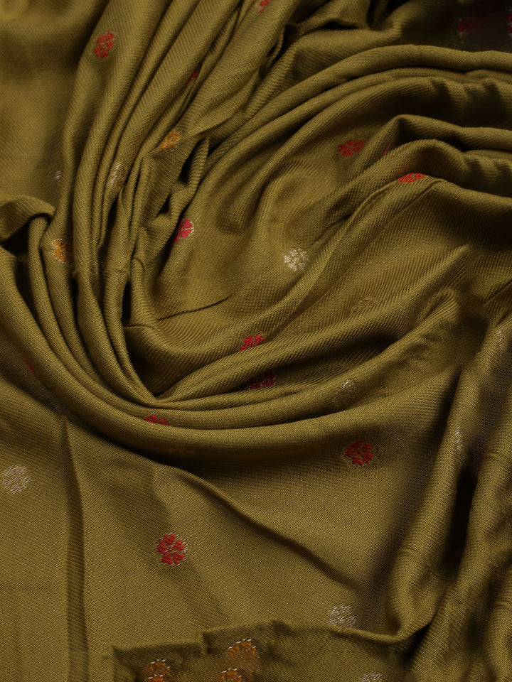 Pashmina Woven Design Unstitched Kurta With Pant &amp; Dupatta