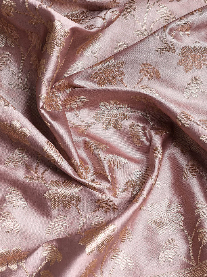 Woven Banarasi Chanderi Unstitched Suit With Dupatta