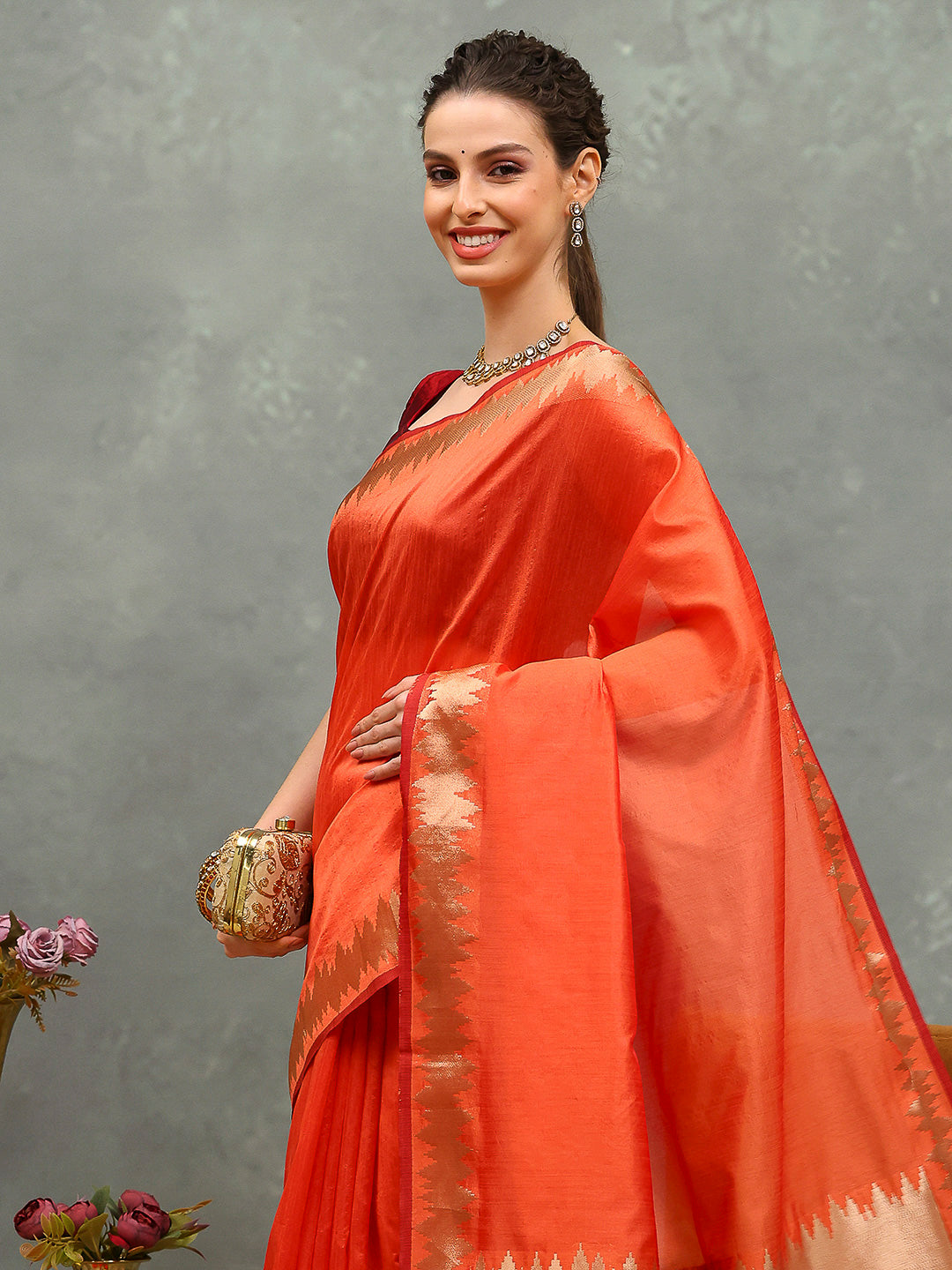 Embroidered Cotton Blend Saree