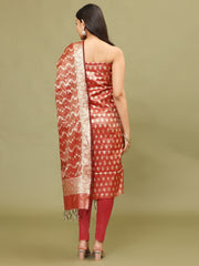 Woven Chanderi Unstitched Suit With Dupatta