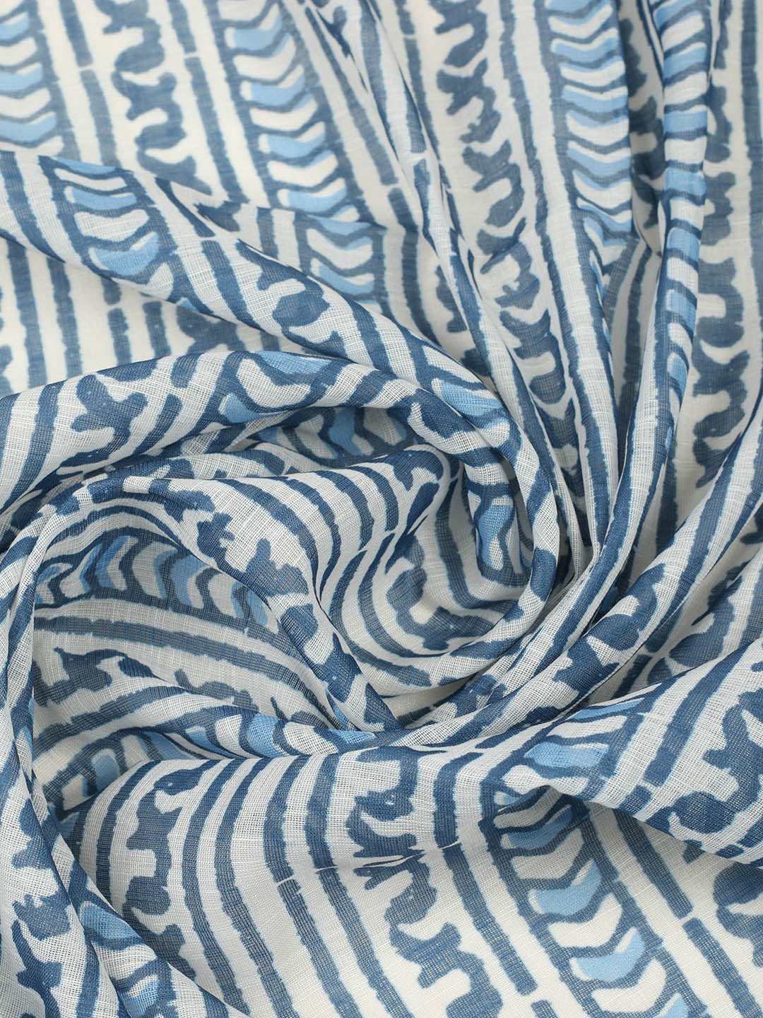 Printed Cotton Blend Unstitched Suit With Pant &amp; Dupatta