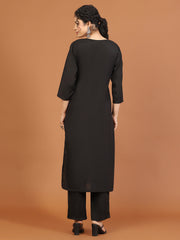 Embroidered Chanderi Kurta With Pants