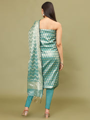 Woven Chanderi Unstitched Suit With Dupatta