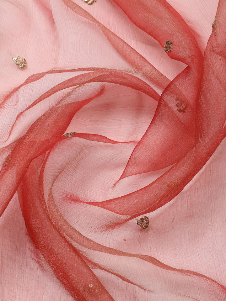 Embroidered Tissue Unstitched Suit With Pant &amp; Dupatta