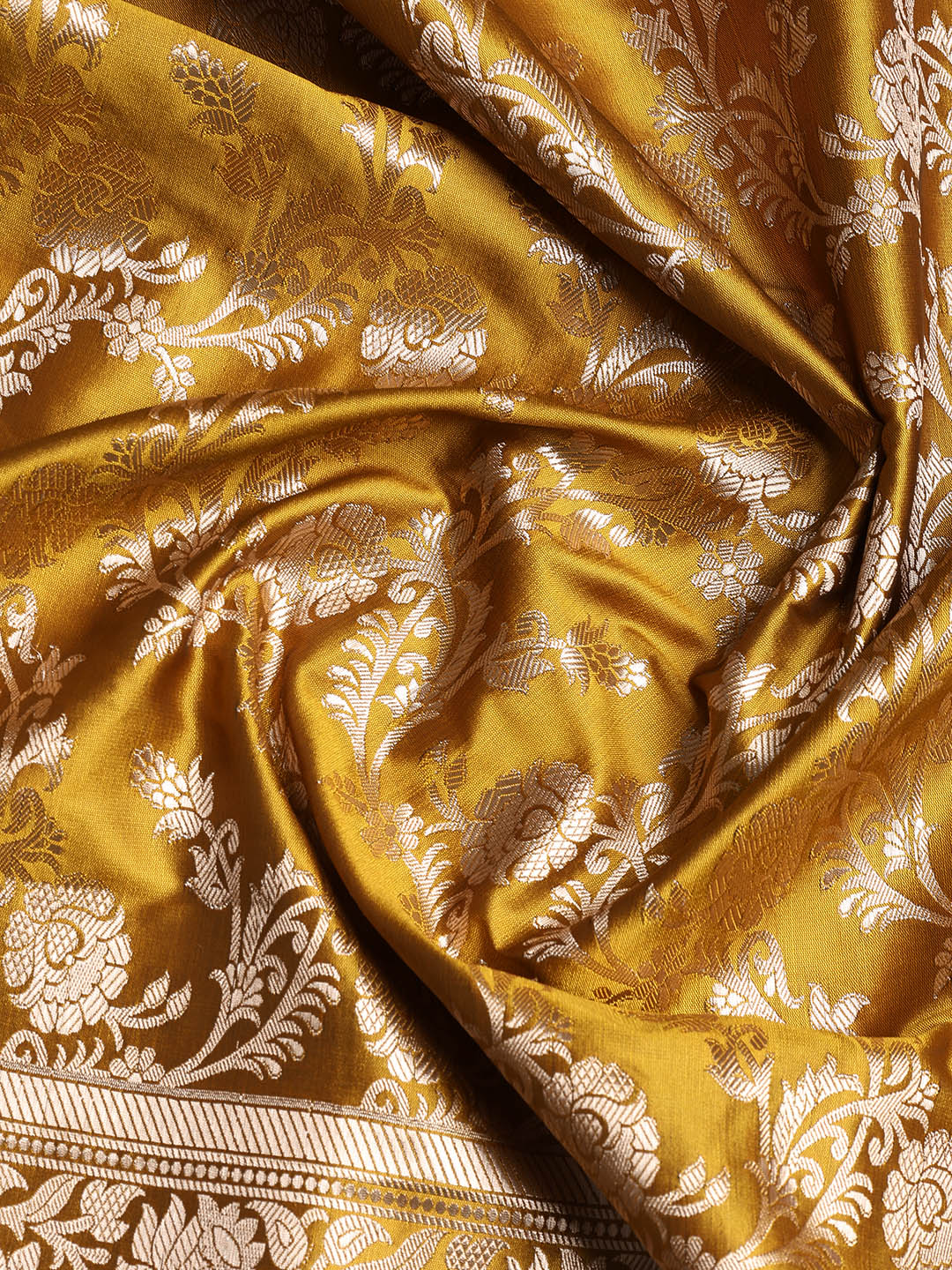 Woven Banarasi Chanderi Unstitched Suit With Dupatta