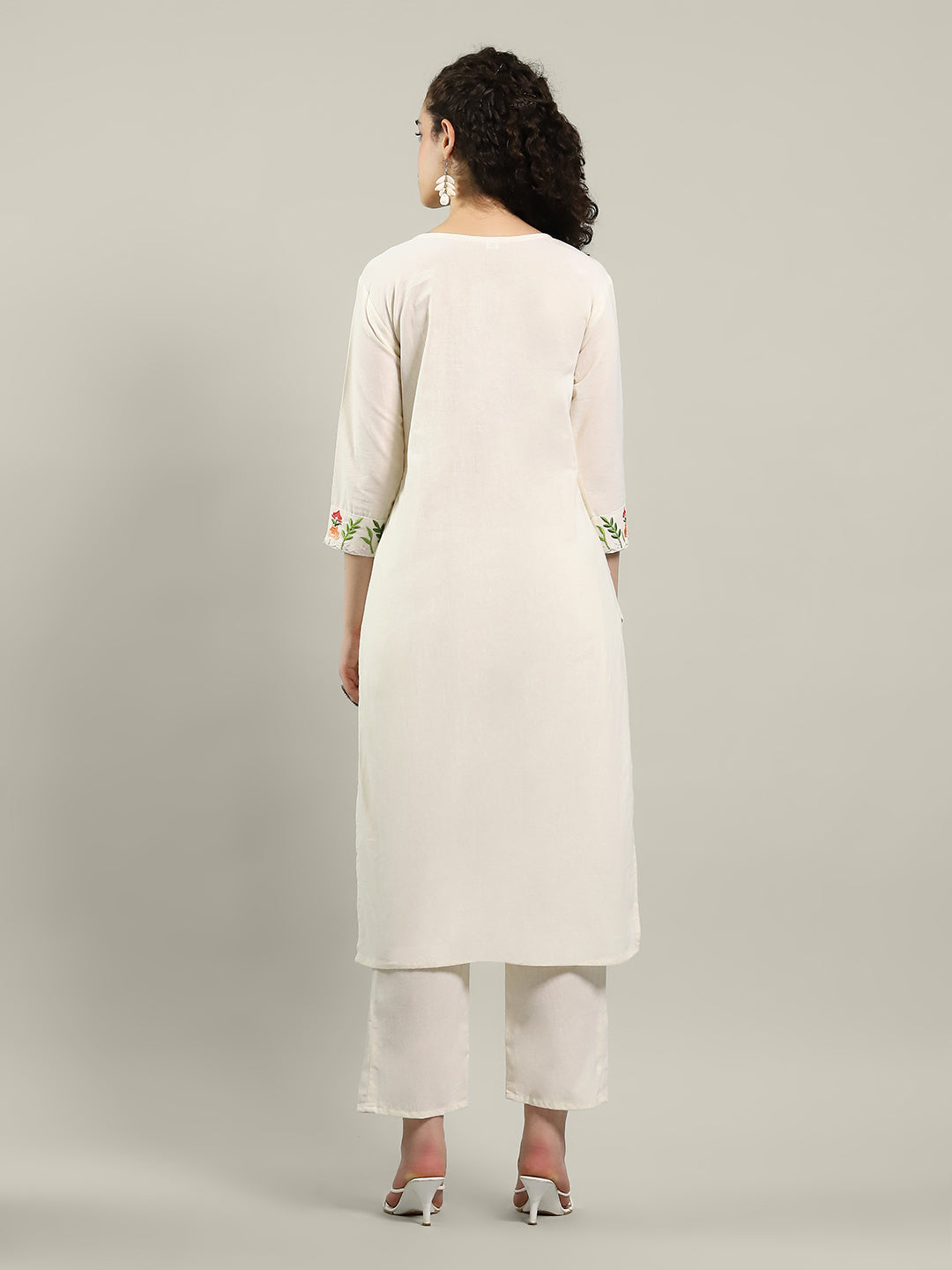 Printed Cotton Blend Kurta With Pants