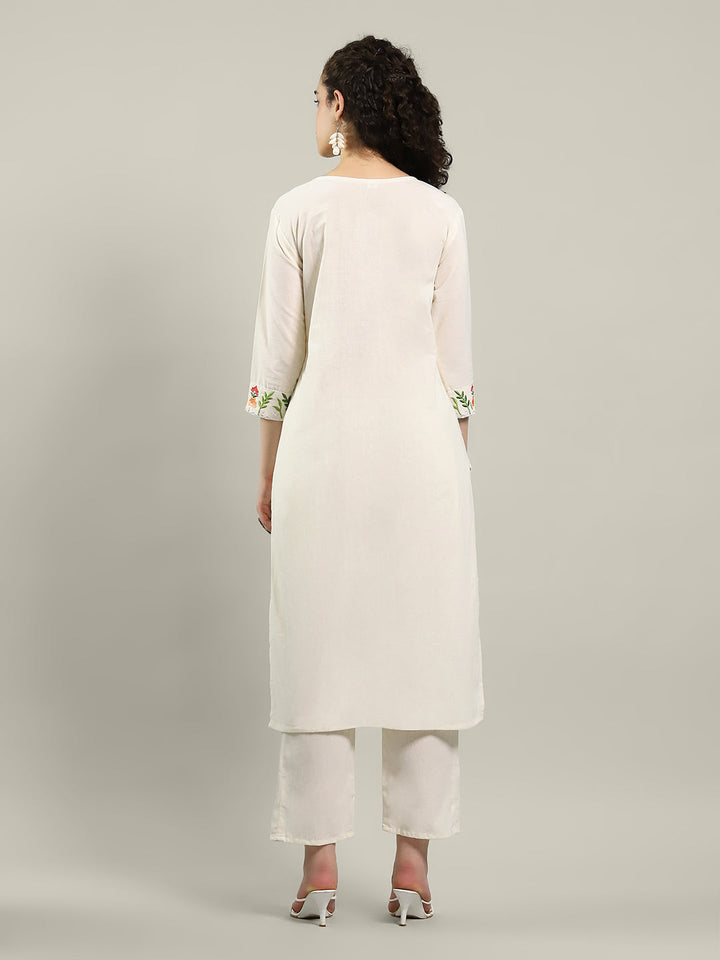 Printed Cotton Blend Kurta With Pants