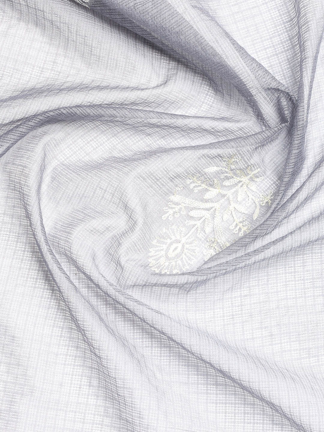 Neck Embroidered Cotton Blend Unstitched Suit Piece With Dupatta