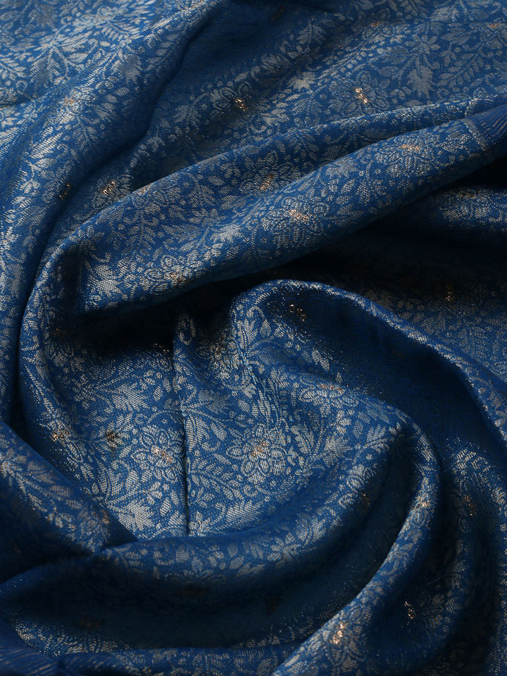 Woven Design Chanderi Unstitched Suit With Pant &amp; Dupatta