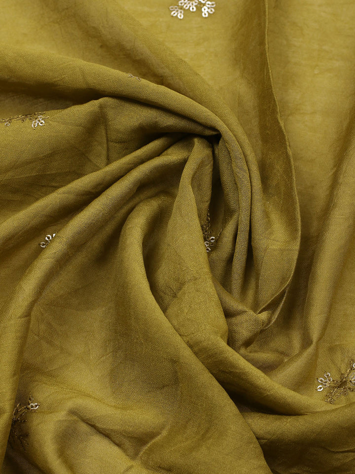 Embroidered Cotton Unstitched Suit With Pant &amp; Dupatta