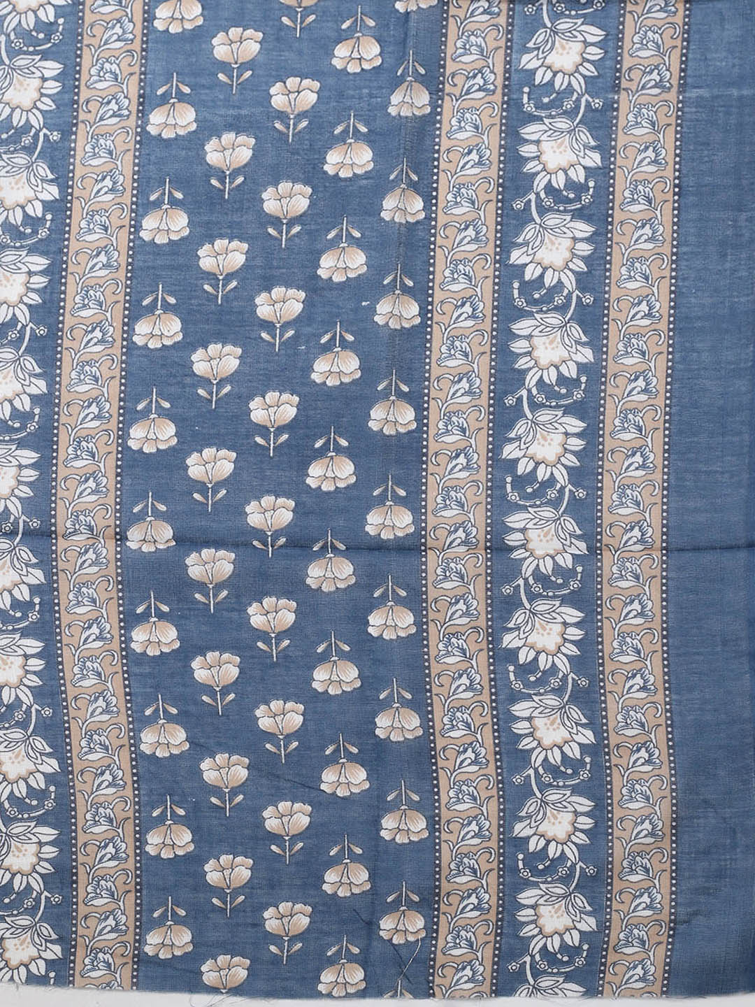 Printed Cotton Blend Unstitched Suit With Pant &amp; Dupatta