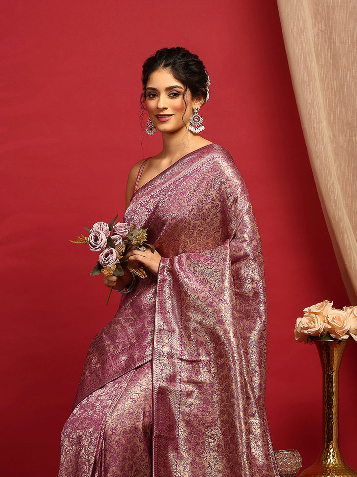 Woven Design Satin Saree