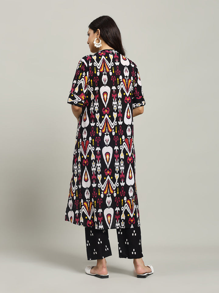 Printed Cotton Blend Kurta With Pants