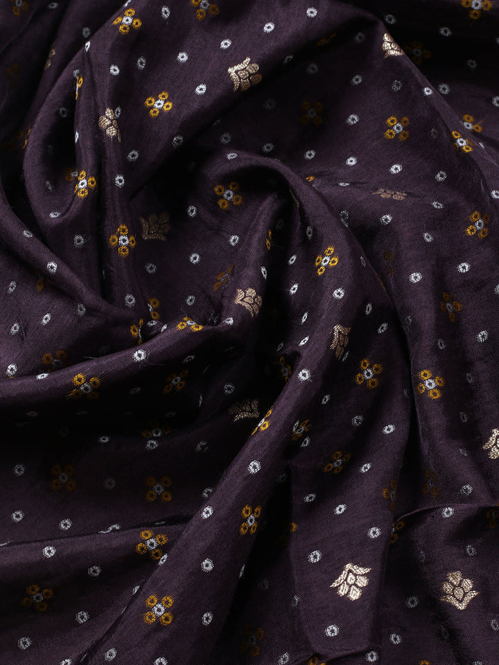 Woven Design Chanderi Unstitched Kurta With Pant &amp; Dupatta