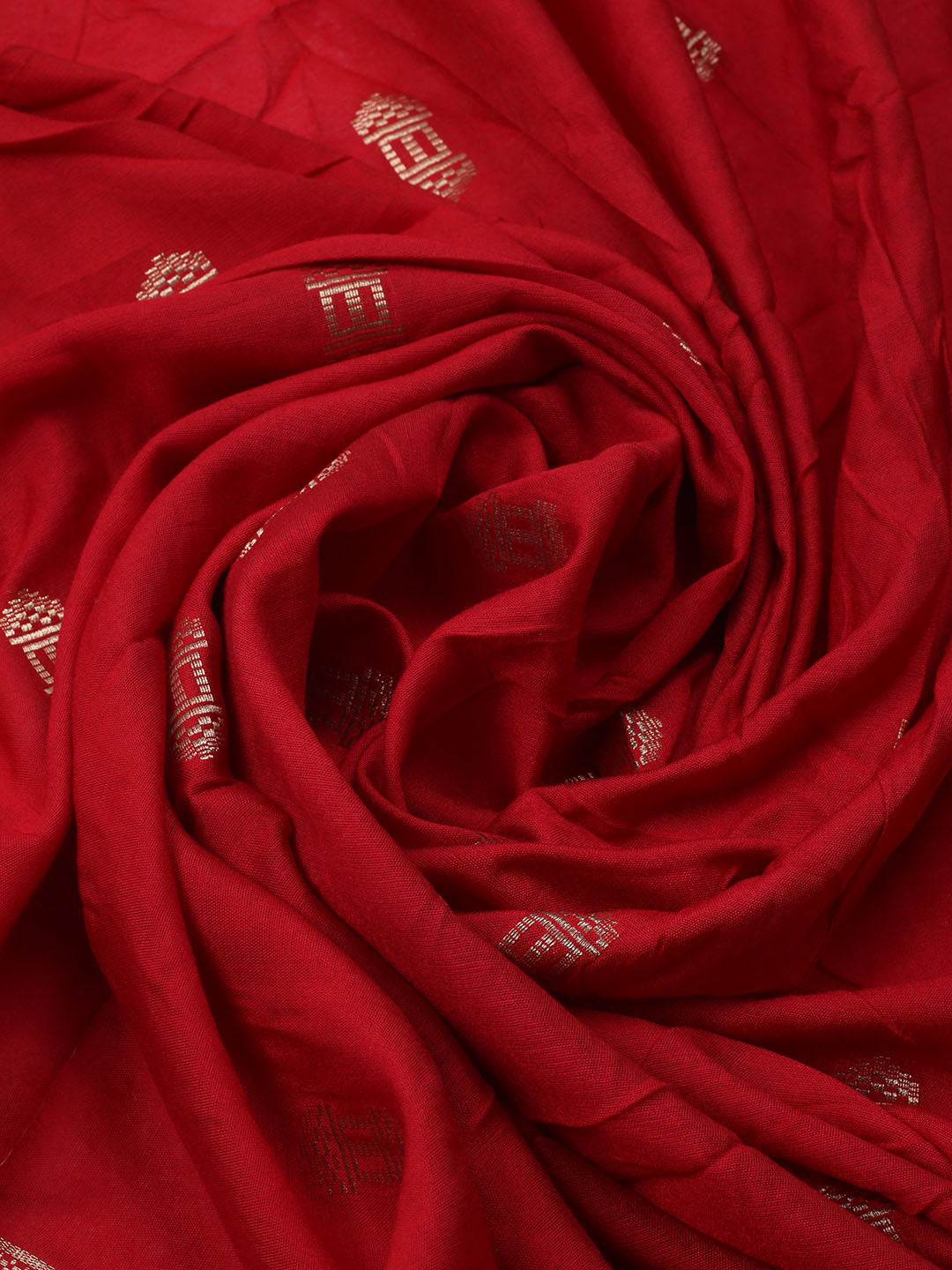 Neck Embroidered Cotton Blend Unstitched Suit With Dupatta