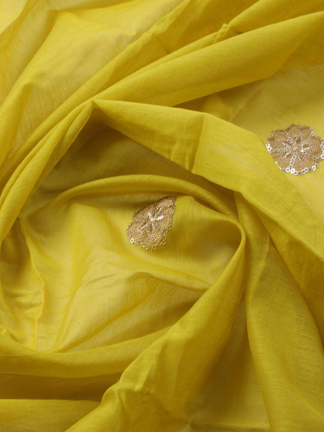 Embroidered Chanderi Unstitched Kurta With Pant &amp; Dupatta