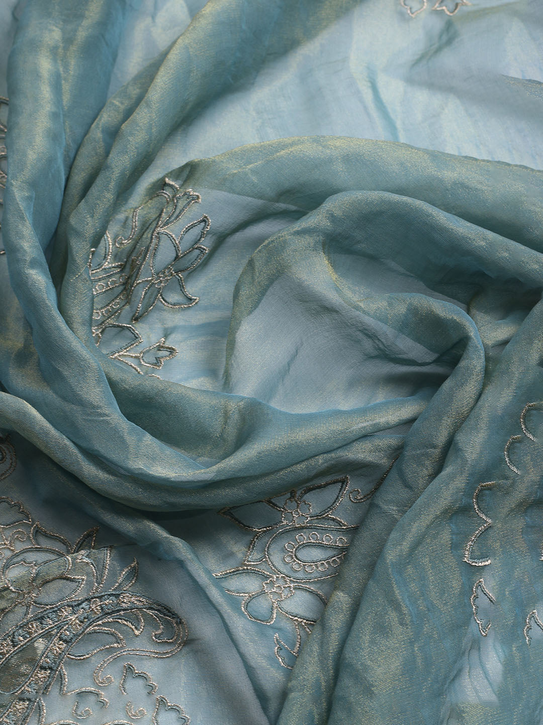 Woven Design Tissue Unstitched Suit With Dupatta