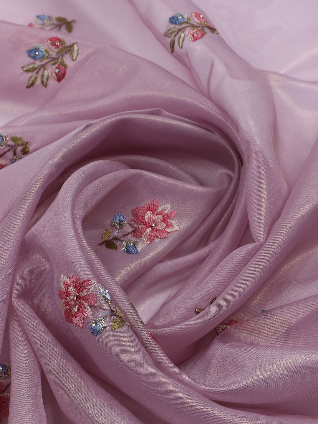 Embroidered Organza Unstitched Suit With Dupatta