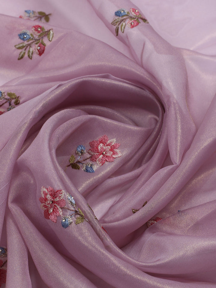 Embroidered Organza Unstitched Suit With Dupatta