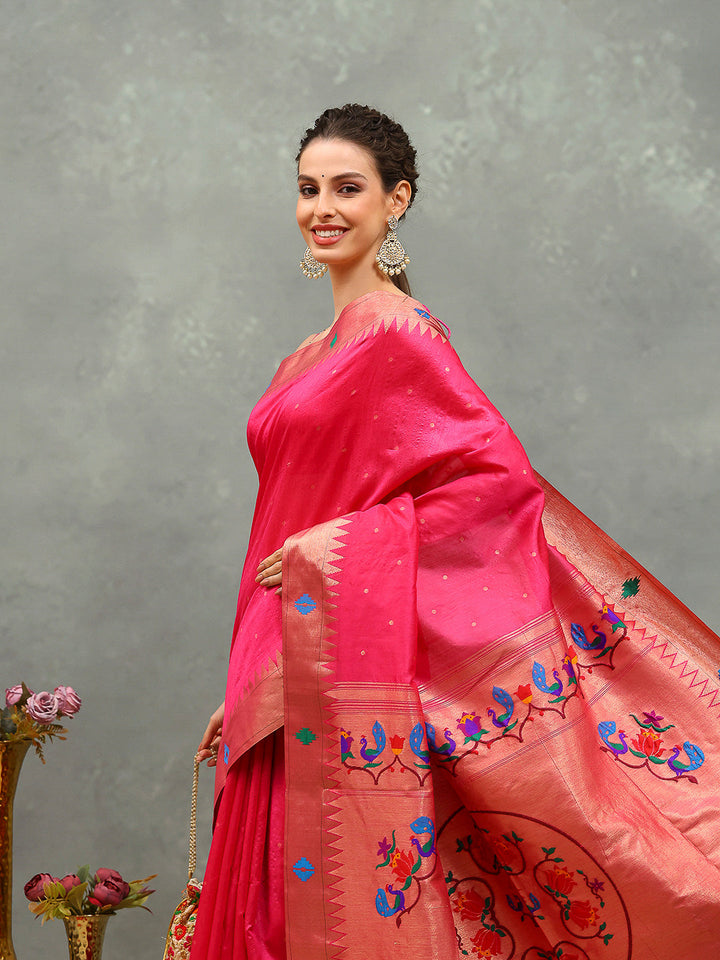 Paithani Woven Design Tussar Saree