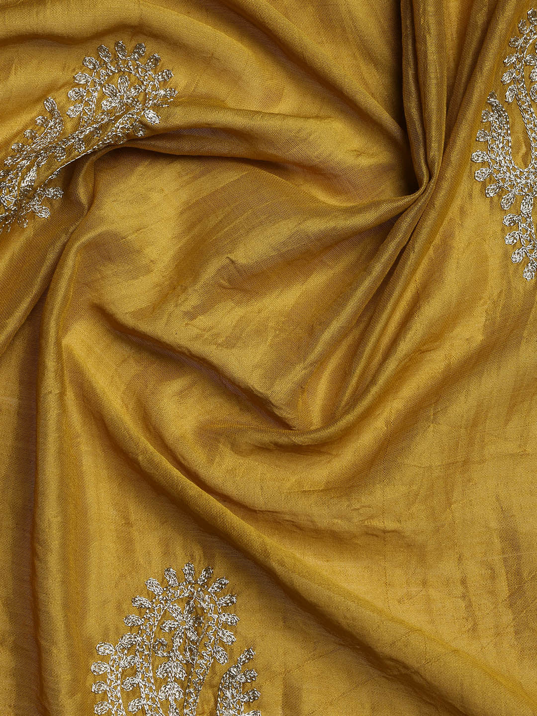 Embroidered Chanderi Unstitched Suit With Dupatta