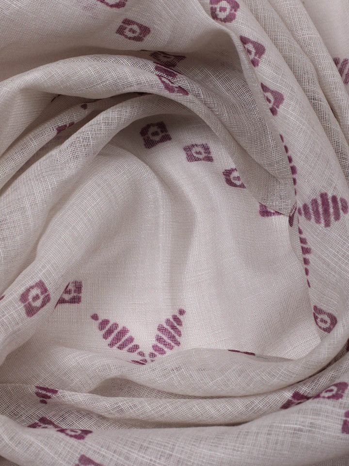 Embroidered Linen Blend Unstitched Suit With Pant &amp; Dupatta