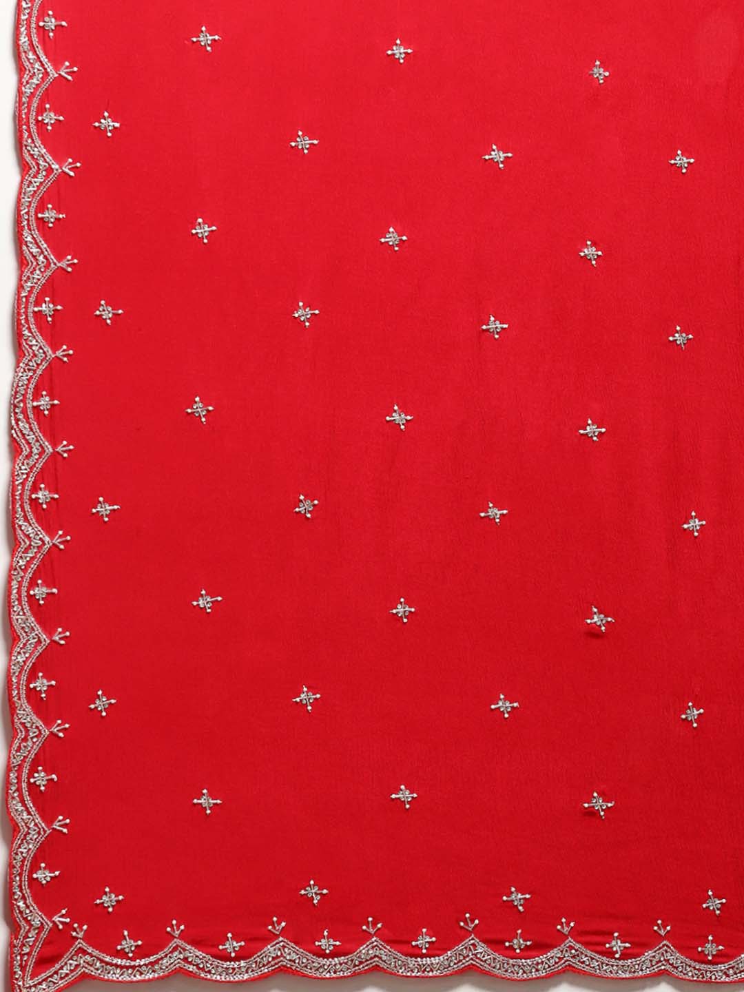 Hand Embroidery Chiffon Saree