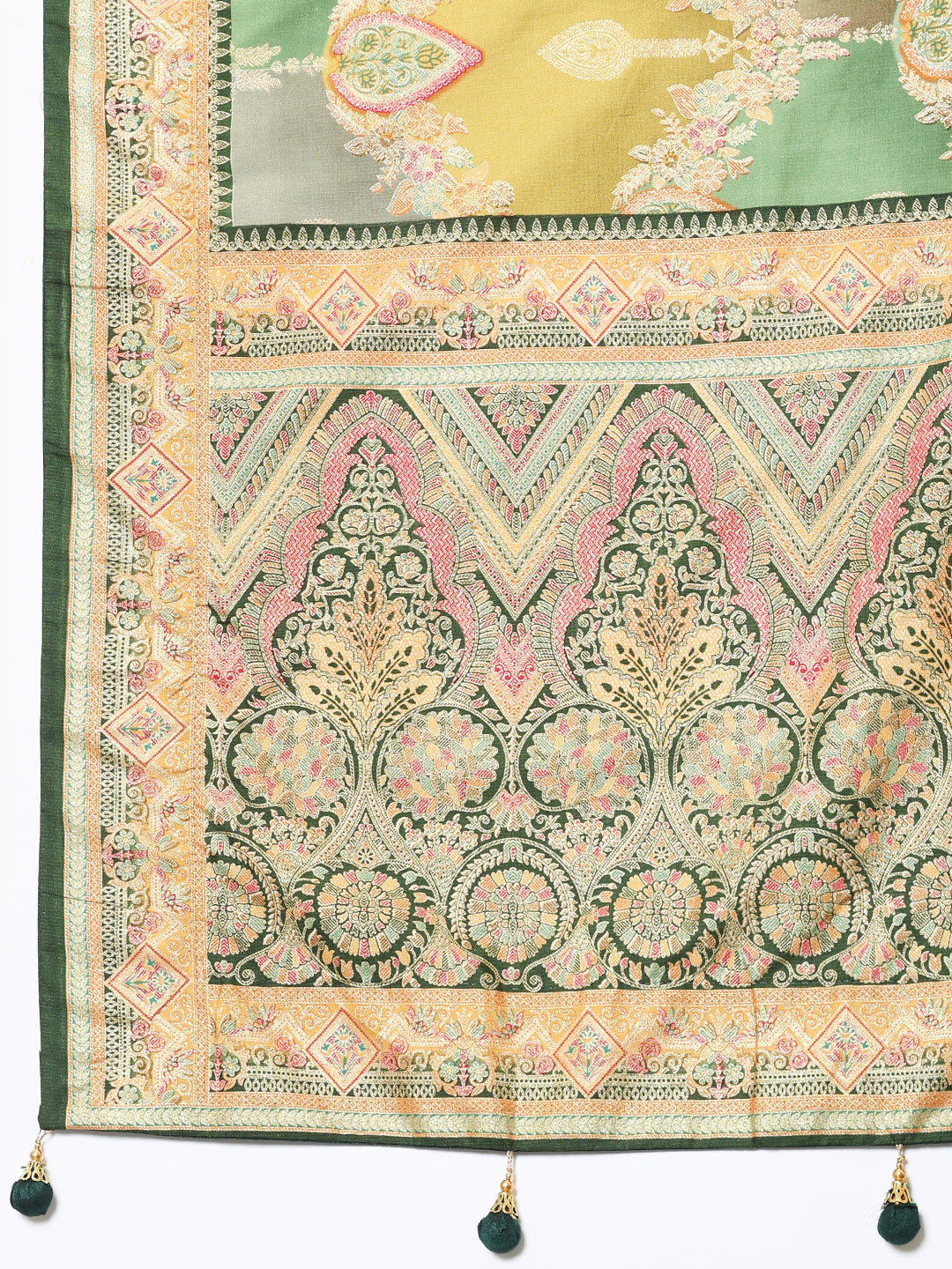 Zari Jaal Woven &amp; Printed Art Silk Saree