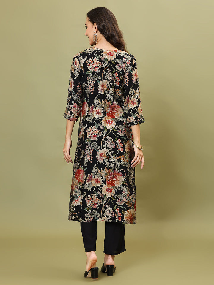 Printed Cotton Blend Kurta With Pant