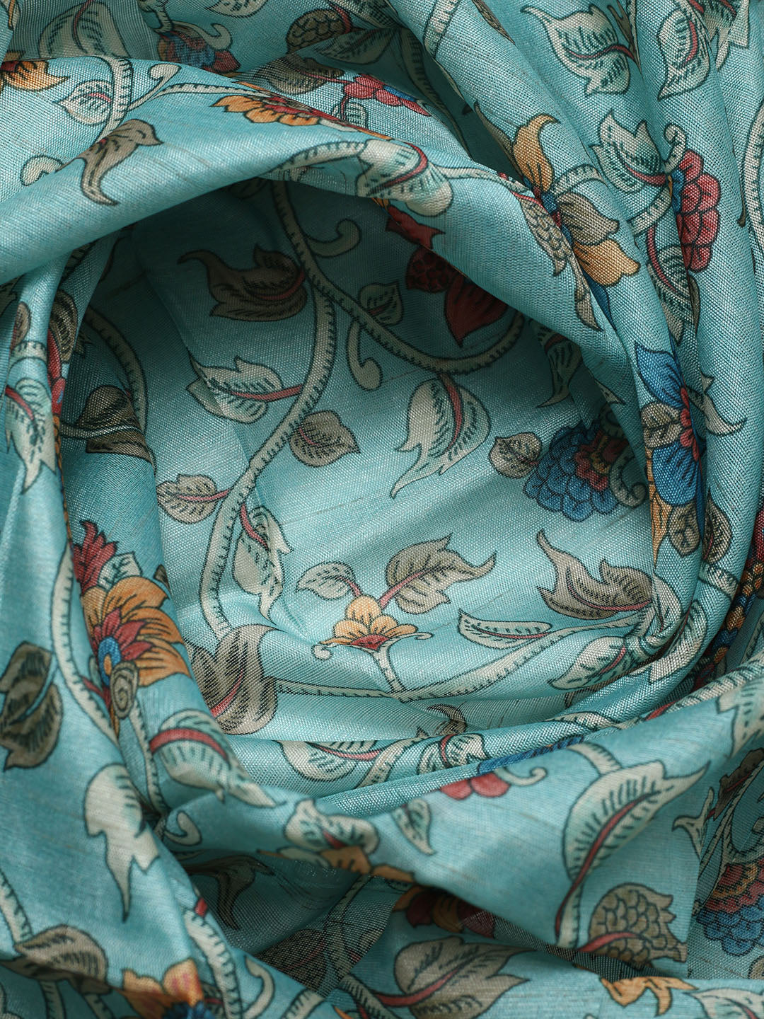 Embroidered Chanderi Unstitched Suit With Pant &amp; Dupatta