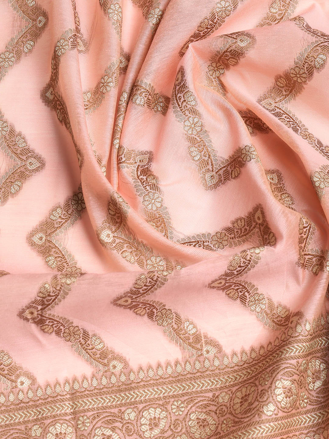 Woven Banarasi Chanderi Unstitched Suit With Dupatta