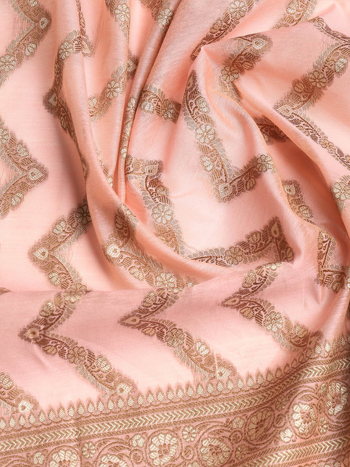Woven Banarasi Chanderi Unstitched Suit With Dupatta