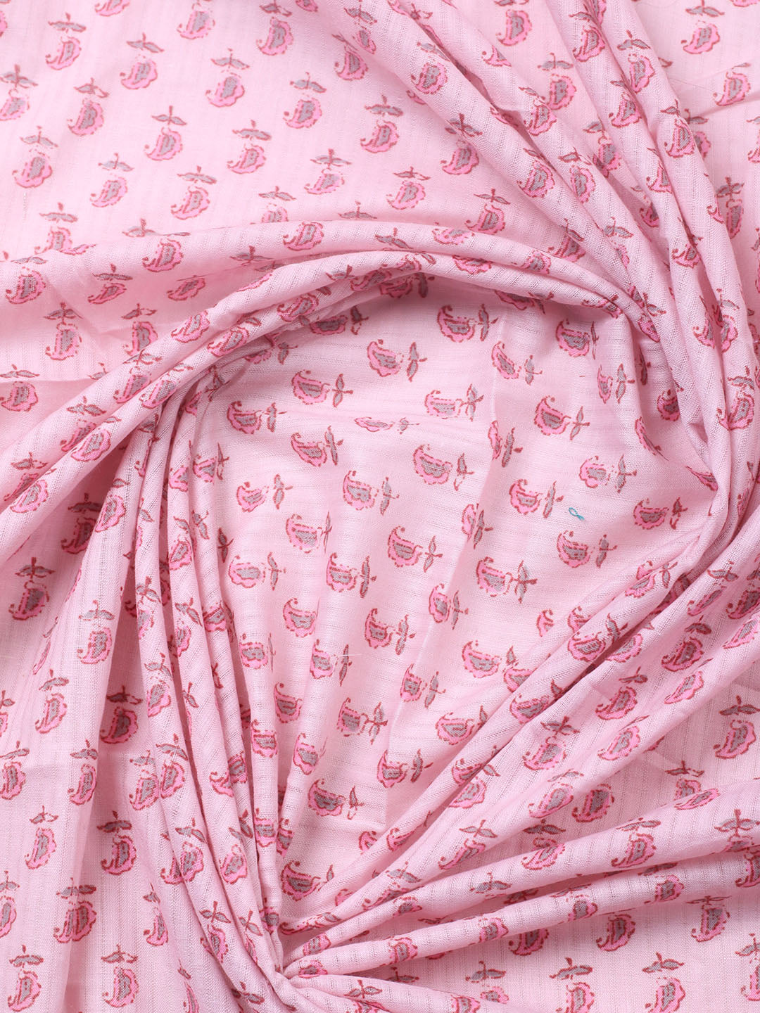 Printed Cotton Blend Unstitched Suit With Pant &amp; Dupatta