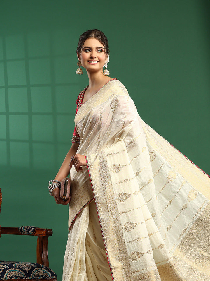 Embroidered Dola Silk Saree